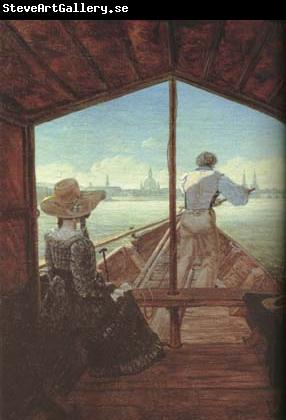 Carl Gustav Carus Boat Ride on the Elbe,near Dresden (mk10)